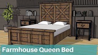 Farmhouse Queen Size Bed Plans [upl. by Laicram]