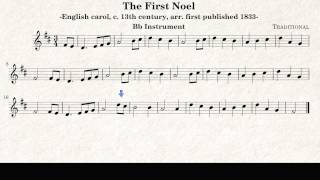 The First Noel Christmas Song  Trumpet and Tenor Saxophone Play along sheet music [upl. by Ettezel]