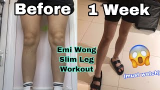 I TRIED YOUTUBE EMI WONGS SLIM LEG WORKOUT FOR A WEEK [upl. by Inalaehon]