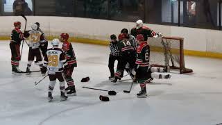 Whitley Warriors vs Deeside Dragons NIHL fights 91022 [upl. by Adnerb]