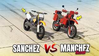 GTA 5 ONLINE  MANCHEZ SCOUT VS SANCHEZ WHICH IS FASTEST [upl. by Kass]