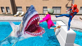 Scary Teacher 3d  Spiderman Revenge Mode  Shark Pool Adventure  Game Animation [upl. by Meekar555]