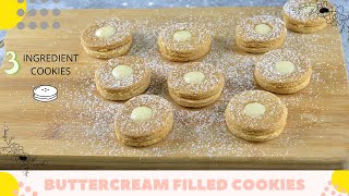 Buttercream filled Cookies  Buttercream cookies recipe  3 Ingredient Recipes [upl. by Edrea]