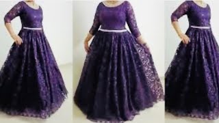 gown cutting stitchinglong dress cuttinglong frock cutting by Reetu Sharma [upl. by Aurelie]