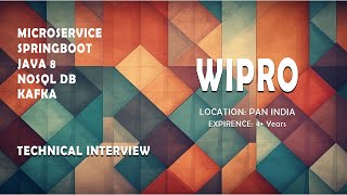 SELECTED  WIPRO  Java microservice spring boot real time interview  Real time interview [upl. by Conte]