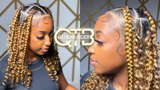 QTHEBRAIDER How To Short Knotless  Curls [upl. by Worthington29]