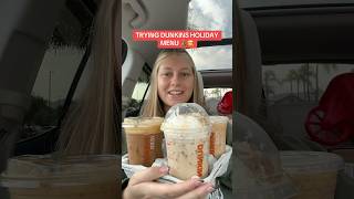 Trying Dunkin’s ENTIRE holiday menu 🤩😋 dunkindonuts fastfood foodie foodlover [upl. by Jervis372]