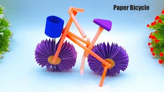 How To Make A Paper Bicycle Using Color Paper  Diy Paper Cycle And Bike  Easy Crafts [upl. by Hittel]