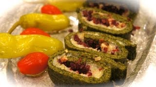 Kookoo Sabzi Stuffed Log Cake Persian Home Cooking Vegetarian Log Appetizer [upl. by Blynn]