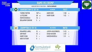 Ramsbottom CC 1st XI v Crompton CC 1st XI [upl. by Corsetti]