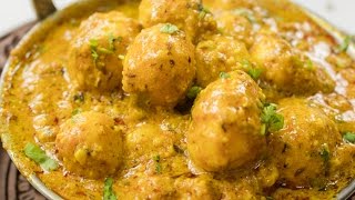 Shahi Aloo dum Recipe  Indian Restaurant Style Kashmiri Shahi Baby Potato Curry Recipes [upl. by Ancelin]