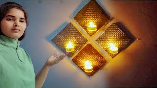 Tea Light Hanging Idea बेकार कागज से Diwali Decoration Idea 😱❤Tealight Candle decoration Idea [upl. by Eanej738]