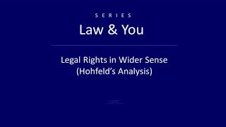 Legal right in wider sense  Hohfelds analysis [upl. by Jarnagin]