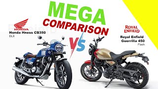 Honda Hness CB350 vs Royal Enfield Guerrilla 450 bikeinfo199 [upl. by Layne]