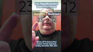 2021 CFL Playoffs Eastern SemiFinal Recap  Hamilton TigerCats vs Montreal Alouettes Shorts [upl. by Gula]