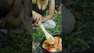 cooking On a Campfire in The Middle of Nature  ASMR Outdoors [upl. by Nehtiek]