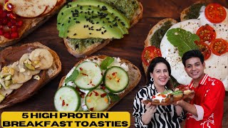 5 High Protein Breakfast Toasties Recipes  Vegetarian Recipe  Chef Amrita Raichand [upl. by Zednanref]