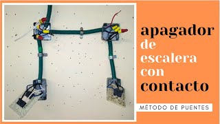 APAGADOR DE ESCALERA método de puentes CON CONTACTO  paso a paso [upl. by Adla]