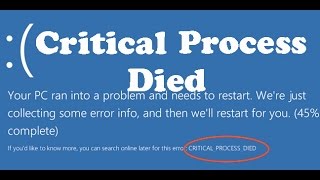 How To Fix Critical Process Died Error In Windows 10 [upl. by Clarise]