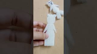 Foam Teddy bear Crafts How to make easy Teddy bear at home craft art paperart papercraftathome [upl. by Eadrahs]