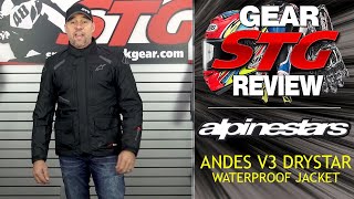 Alpinestars Andes V3 Drystar Waterproof Jacket Review  Sportbike Track Gear [upl. by Atsylac]