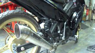 Yamaha Crypton X 135 race guns exhaust instalation by modifying garage sifneos paros [upl. by Mercy]