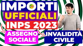 ufficiale❗ TABELLE INPS 📝 aumento pensioni importi 2023 invalidità civile assegno sociale pensione [upl. by Inness]