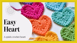 Crochet Easy Crochet Heart Tutorial  The Loopy Stitch [upl. by Enimisaj]