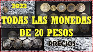 TODAS LAS MONEDAS DE 20 PESOS 2022 [upl. by Narrad759]