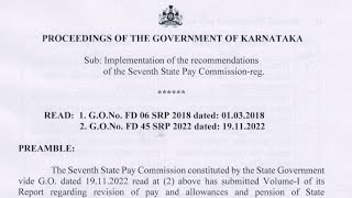 7th Pay Commission Karnataka Proceedings About Basic Fitment DA Breaking News [upl. by Kurr930]