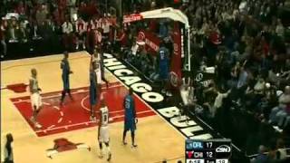 Block of the Night Dwight Howard Hits Head on Backboard Blocking Luol Deng [upl. by Suhail]