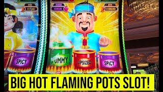 BIG HOT FLAMING POTS SLOT DANCING DRUMS SLOT LAST ROUND OF TOURNAMENT [upl. by Flieger603]