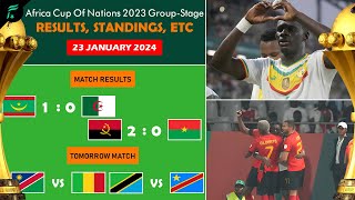 🟢 Mauritania 10 Algeria  Africa Cup Of Nations 2023 GroupStage Results Standings 23 JAN 2024 [upl. by Gem401]