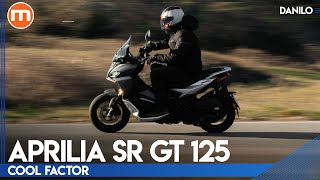 Aprilia SR GT 125  Scooter SPORTIVO GT o ADVENTURE Prova e Cool Factor  4K [upl. by Pope1]