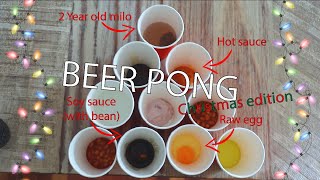 Beer Pong But Gross  Christmas Edition [upl. by Anelhtac95]