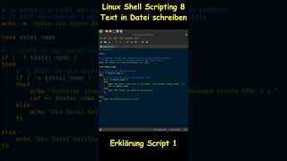 Linux Shell Scripting 8  Text in Datei schreiben oder anhängen 1 [upl. by Philoo]