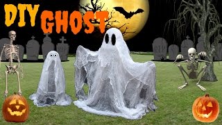 how to make a spooky floating Cheesecloth Ghost with a balloons HALLOWEEN Do It Yourself [upl. by Inaleon]