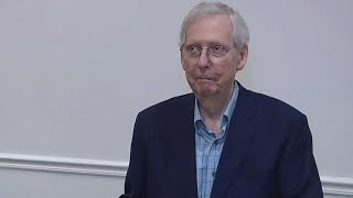 Sen Mitch McConnell cleared to return to work after freezing again [upl. by Tremann762]