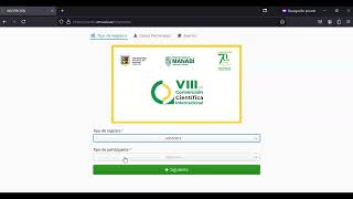 REGISTRO PARA INSCRIBIRSE EN LA VIII CCIUTM 2024 [upl. by Preston]