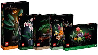 All LEGO Creator Expert Botanical Collection Sets 20212022 CompilationCollection Speed Build [upl. by Nappy]