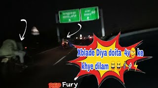 X blade Diya doita 4v ke 🥴 kheye dilam 😆🦸 Red Fury  stock bike 🏁 [upl. by Hsaka]