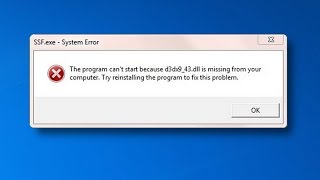 How to Fix Windows Error D3dx943dll [upl. by Barsky408]