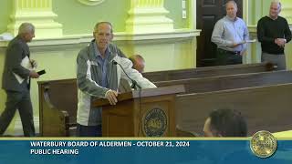 Waterbury Board of Aldermen Meeting  October 21 2024 [upl. by Garrik]