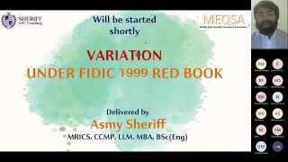 Variations under FIDIC 1999 Redbook 1  SchoolofSheriff0110  ricsmediacentre [upl. by Enotna]