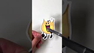 Shrink Plastic Drawing BFDI x FNF Firey Shrinky Dinks│Battle for Dream Island shorts [upl. by Kerianne771]