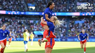 The US Women win soccer gold at the Olympics for the first time since 2012 [upl. by Annawit]