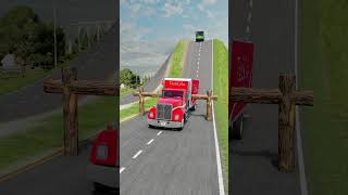 Semi Trucks amp Capsule Buses vs Logs Trap 1  BeamNGDrive shorts beamngdrive bus [upl. by Gavriella263]