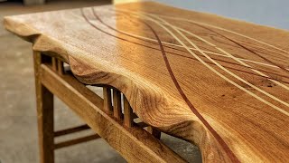 Diy OAK table with inlays [upl. by Caton]