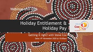 Holiday Entitlement and Pay Part 1 Entitlement at Nov 2020 [upl. by Torrlow364]