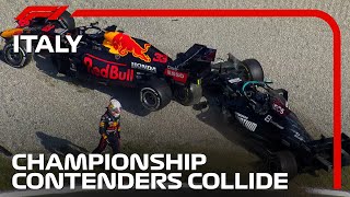 Verstappen amp Hamilton Clash at Monza  2021 Italian Grand Prix [upl. by Schroer]